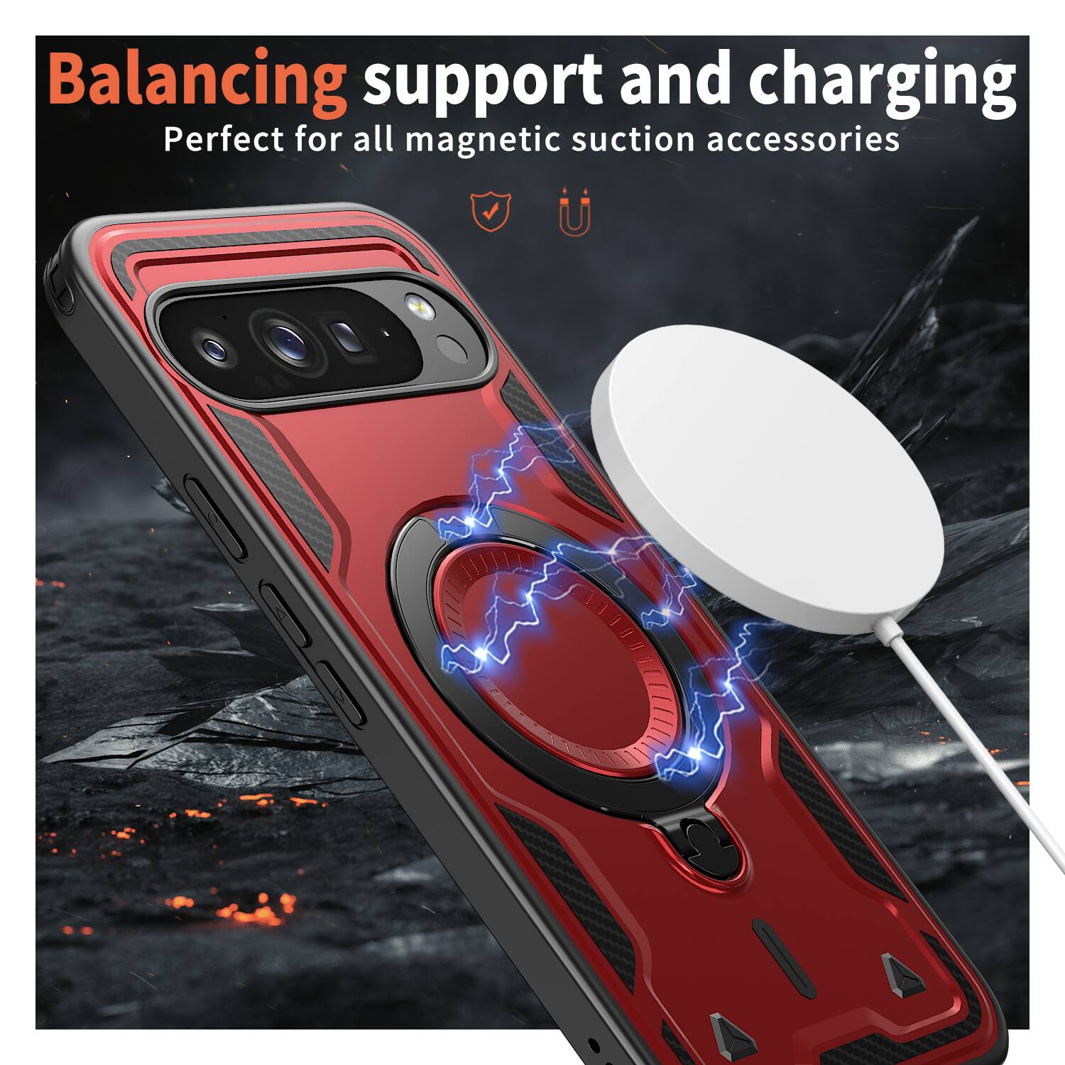 Balancing support and charging  
Perfect for all magnetic suction accessories