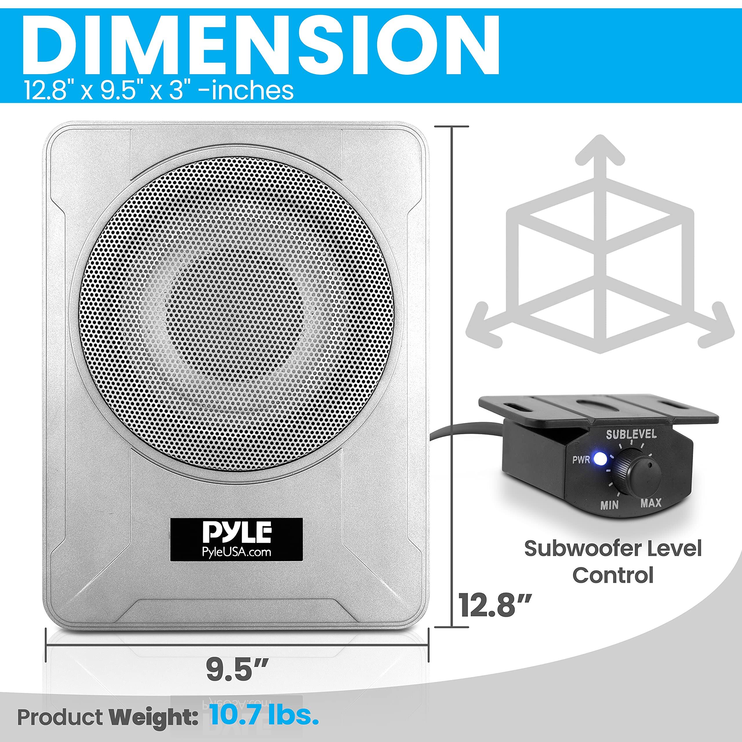 DIMENSION  
12.8" x 9.5" x 3" - inches  

PYLE  
PyleUSA.com  

Subwoofer Level Control  

Product Weight: 10.7 lbs.