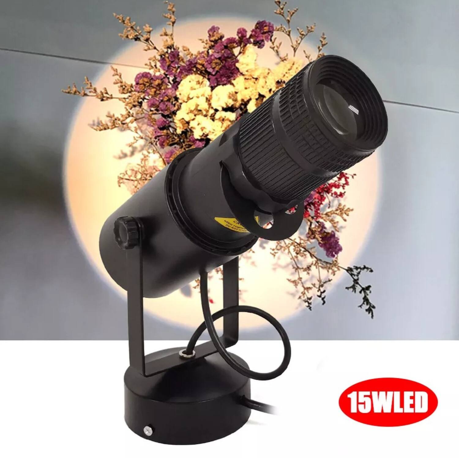 Left. Stock Preferred - 15W LED Follow-Spot Pinspot Light - Black.