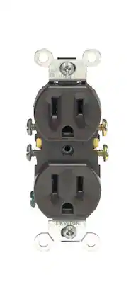 Leviton - S00-05320-00S Straight Blade Duplex Receptacle 125 V 15 A 2-Pole 3-Wire - Brown