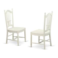 Front. East West Furniture - Dining Room Set Linen White - Brown.