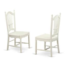 East West Furniture - Dining Room Set Linen White - Brown