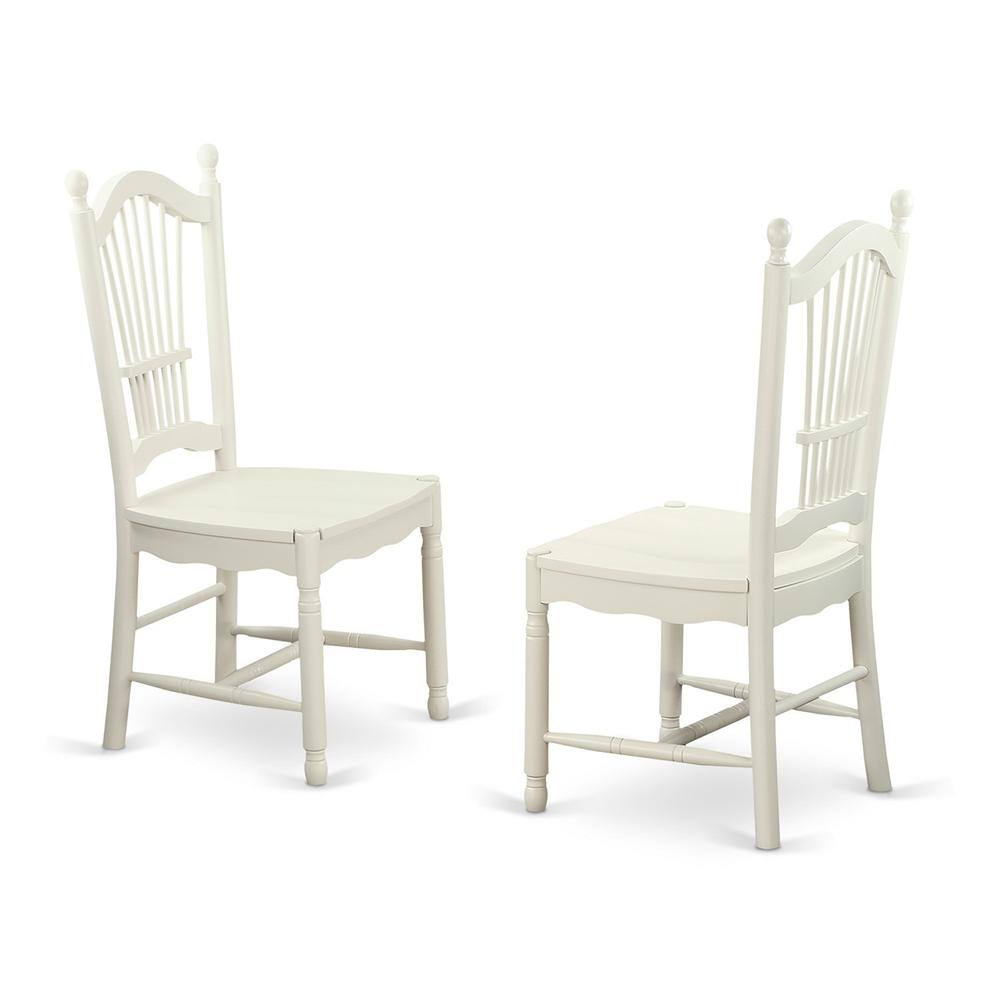 Angle. East West Furniture - 5 PC dinette set for 4-Dining Table and 4 Dining Chairs - Linen White.