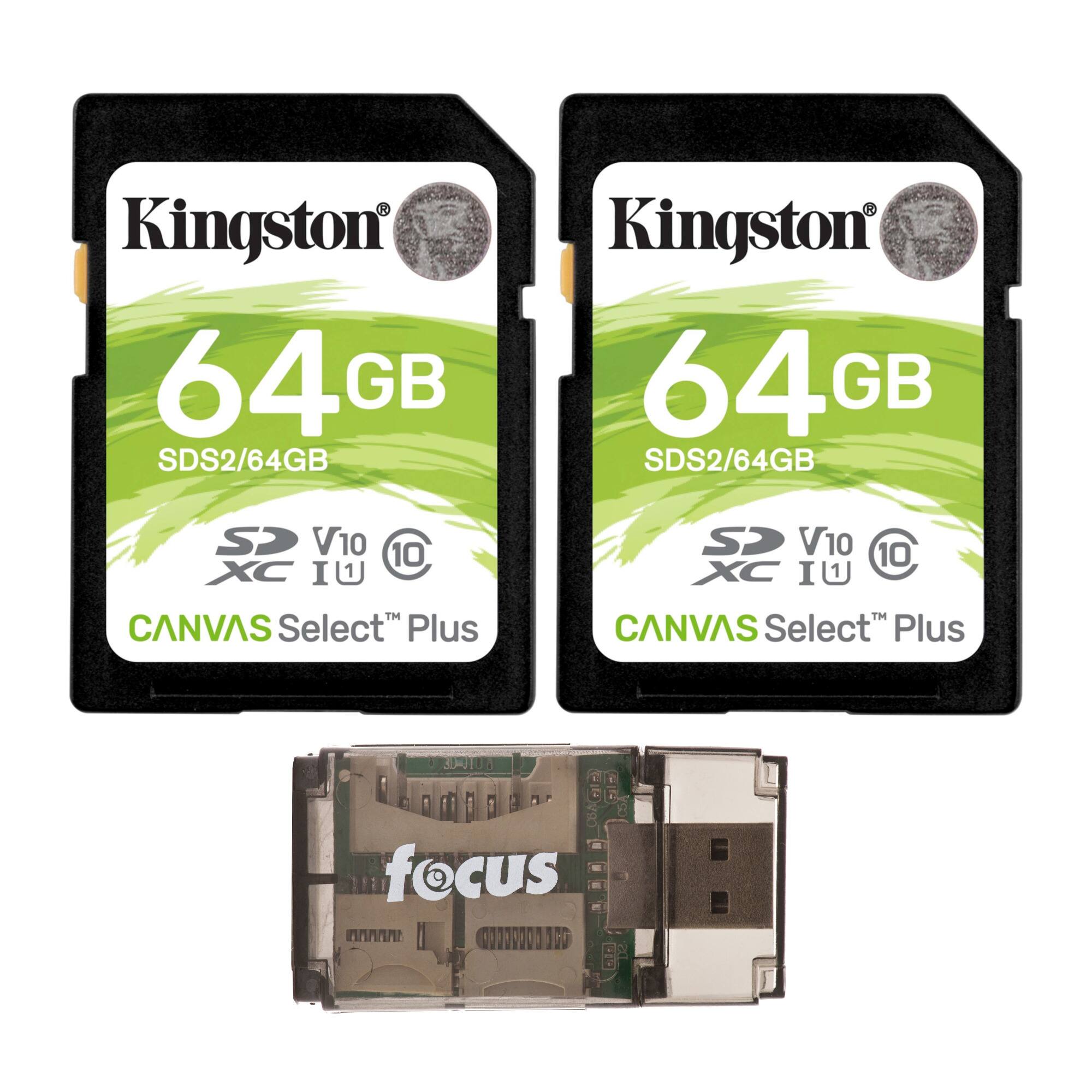 Kingston 64GB SDS2/64GB  
SDXC V10 10 XC I U  
CANVAS Select Plus  
focus