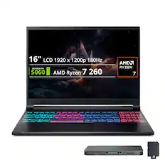 16" LCD 1920 x 1200p 180Hz GEFORCE RTX 5060 AMD Ryzen 7 260