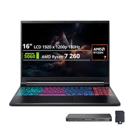 16" LCD 1920 x 1200p 180Hz GEFORCE RTX 5060 AMD Ryzen 7 260