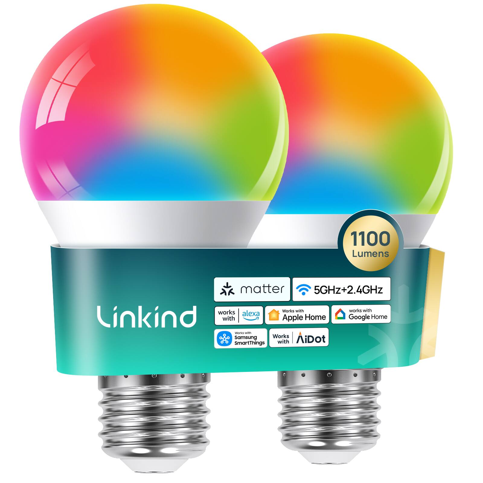 1100 Lumens

matter 5GHz+2.4GHz

Works with:
- Alexa
- Apple Home
- Google Home
- Samsung SmartThings
- AiDot