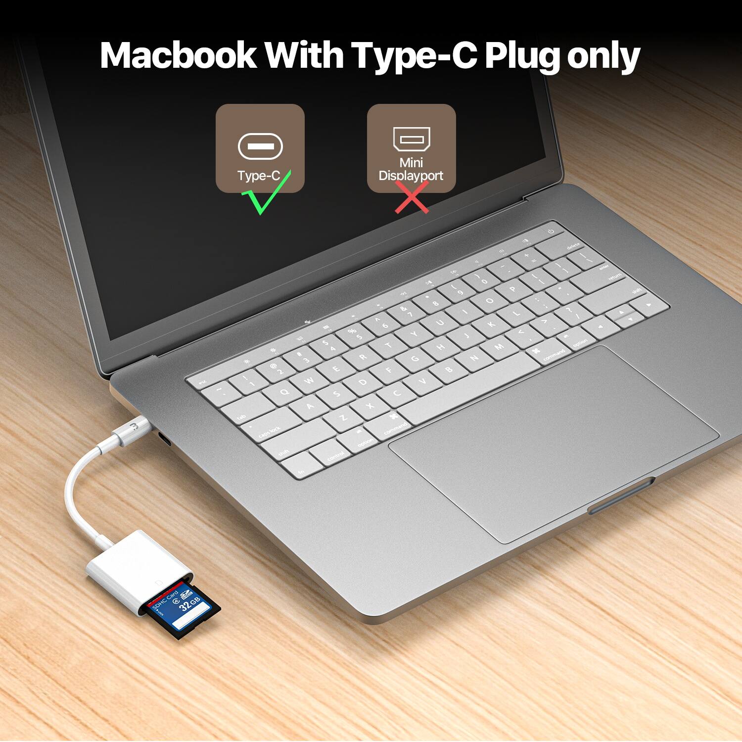 Macbook With Type-C Plug only

Type-C

Mini Displayport