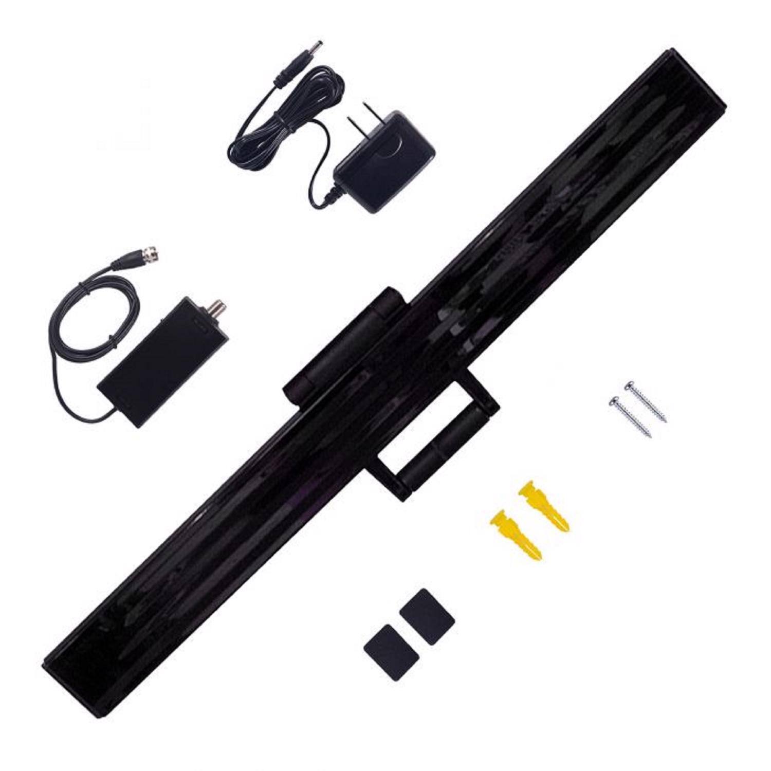 Angle. GE - GE Ultapro Indoor HDTV Ultra Thin Amplified Antenna 1 pk - Black.