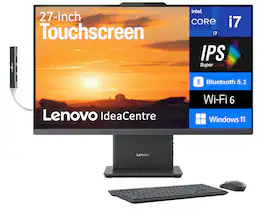 Lenovo - IdeaCentre All-in-One 27 FHD (Intel i7-13620H, 64GB DDR5, 2TB PCIe SSD, Intel UHD, Win 11 Pro) w/USB Hub - Luna Grey