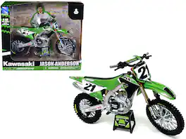 Kawasaki KX450SR Dirt Bike Motorcycle #21 Jason Anderson "Kawasaki Racing Team" 1/12 Model by New Ray - Green and Black