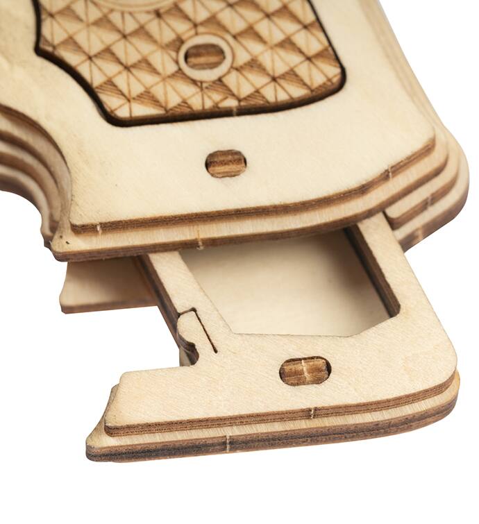 Left. 3D Puzzle - DIY 3D Moving Gears Puzzle - Gun - 102pcs.