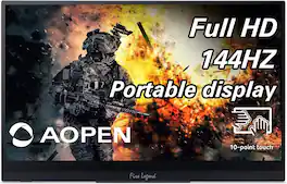 Acer - Refurbished Excellent - AOPEN - 15.6" Touchscreen Monitor FullHD 1920x1080 144Hz 8ms 220Nit | 16PG7QT Pbmiuuzx | UM.ZP7AA.003 - Black