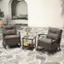 Alt View 4. Costway - 3 PCS Patio Rocker Set with 2-Tier Coffee Table & Soft Seat Back Cushions Outdoor - Mix Brown + Grey.