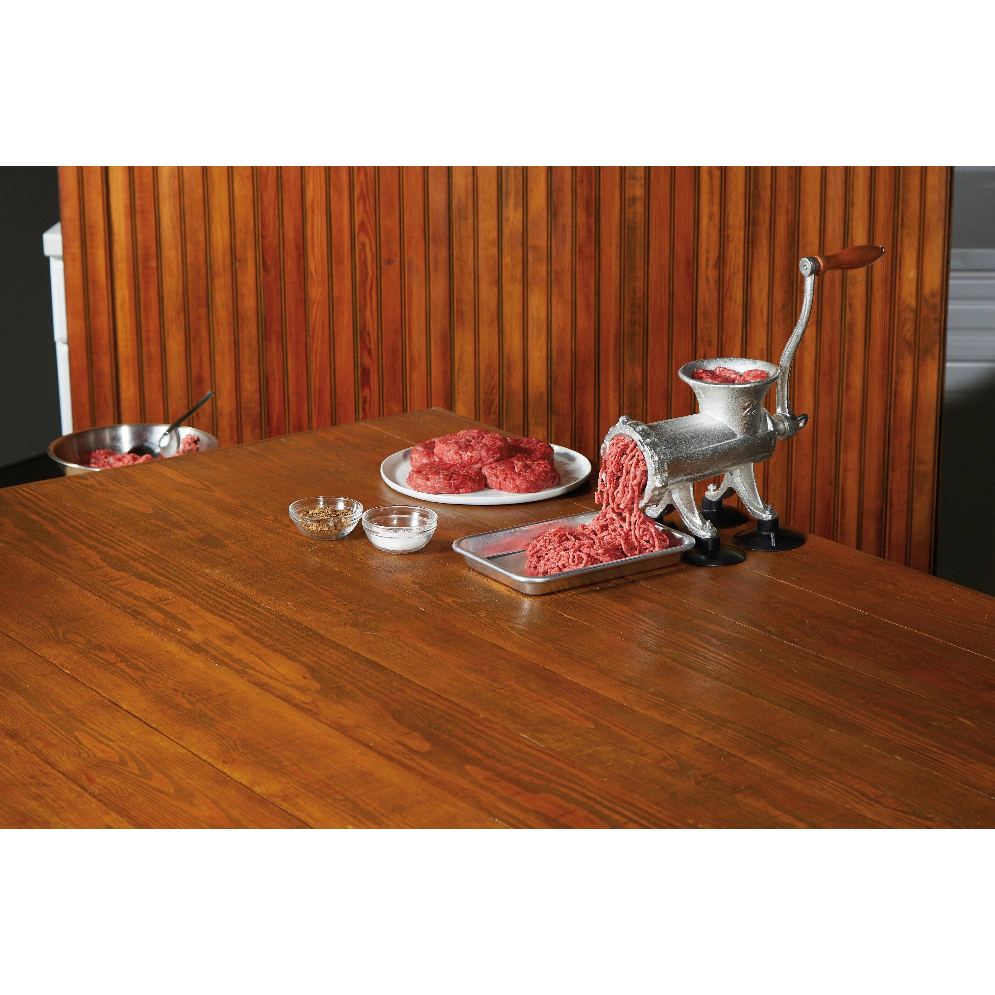 Alt View 4. Weston - #22 Manual Meat Grinder & Sausage Stuffer - Silver.