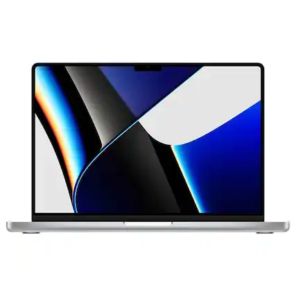Front. Apple - Apple MacBook Pro with Apple M1 Pro chip (14 inch, 16GB RAM, 512GB SSD, Silver).