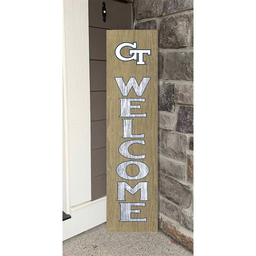 Alt View 1. Jardine - Georgia Tech Yellow Jackets 12'' x 48'' Welcome Outdoor Leaner - Navy.