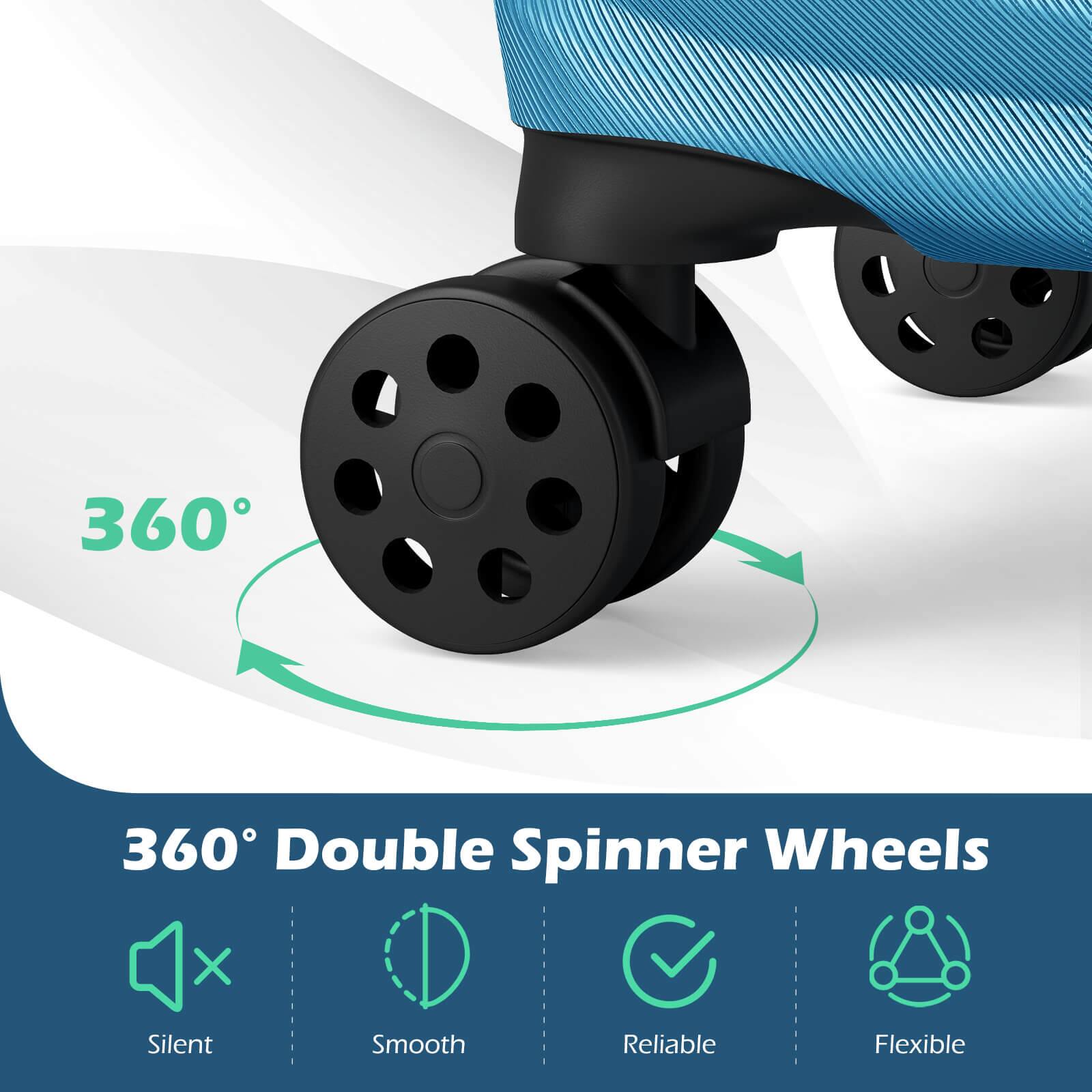 360° Double Spinner Wheels  
Silent, Smooth, Reliable, Flexible