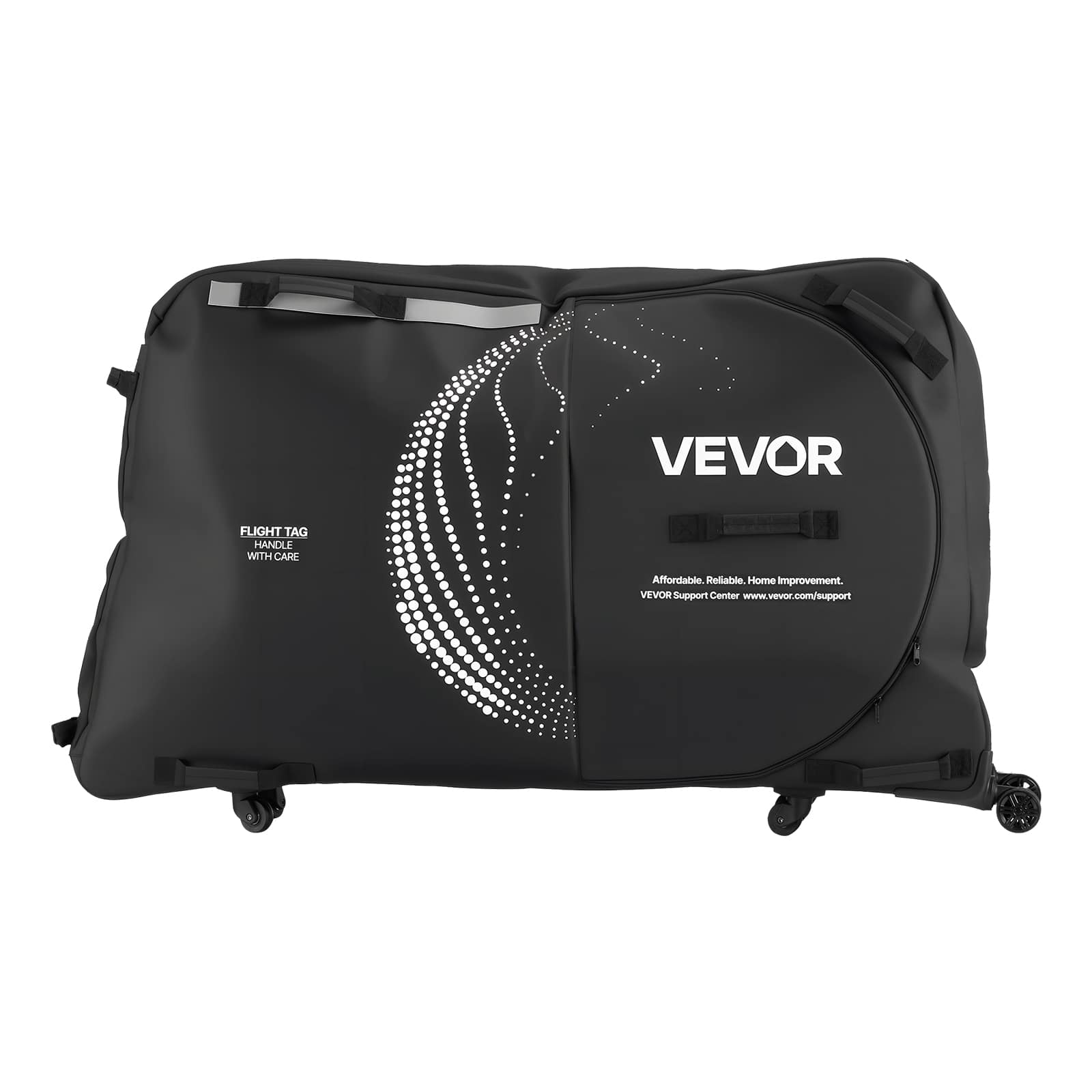 VEVOR - Bike Travel Bag, Transport Universal Bicycle Storage Case Bag with TSA Lock, Support Plates, Protection and Fork Mount - Black