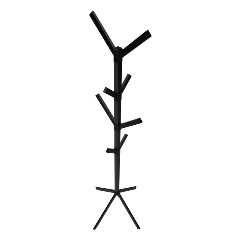 Alt View 4. ALEXOUN - Modern Coat Rack, Hall Tree - Free Standing, 8 Hooks, Entryway, 70"h, Bedroom, Black Metal, Contemporary - Black.