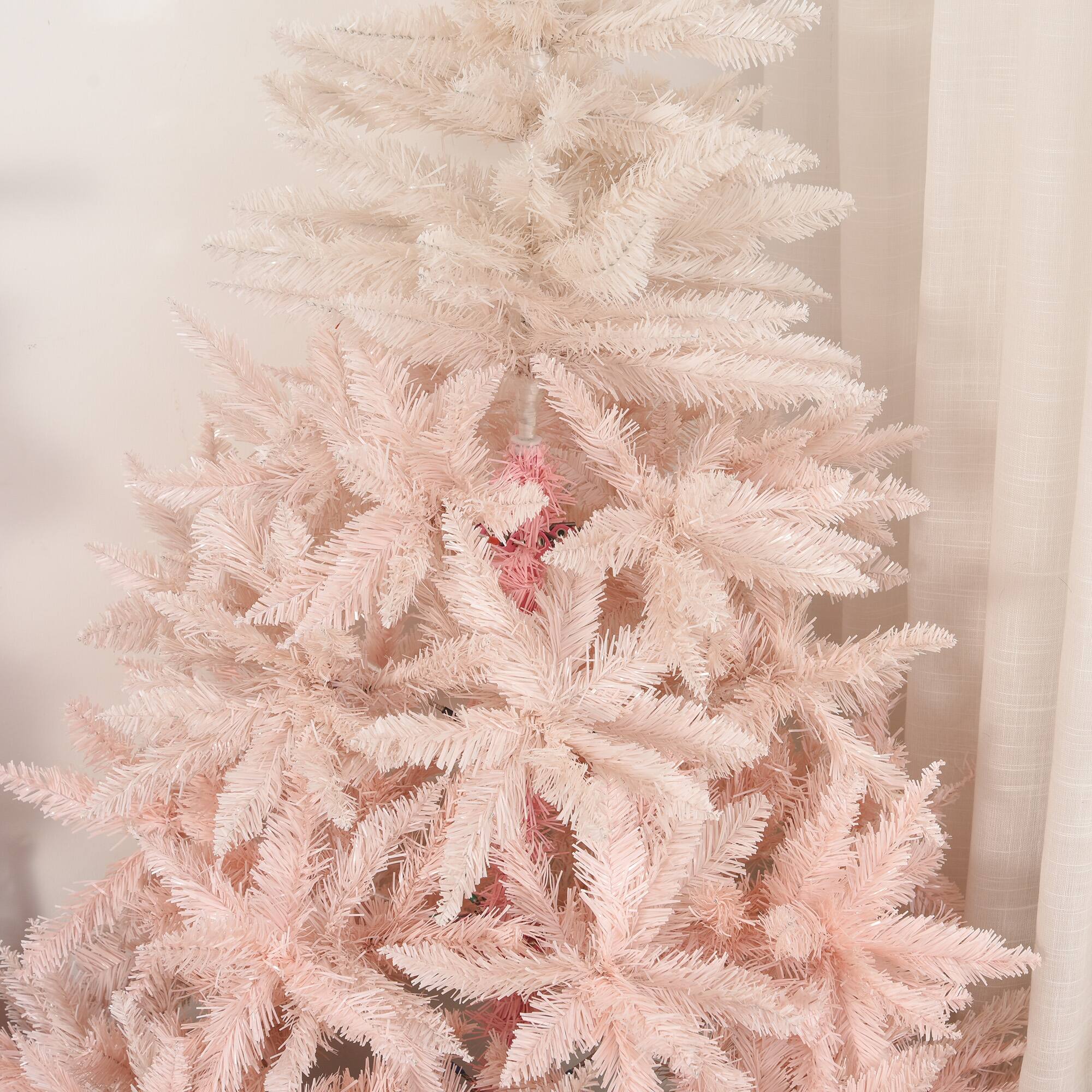 Alt View 7. Homcom - Unlit Spruce Artificial Christmas Tree with Realistic Branches and 450 Tips - Pink.