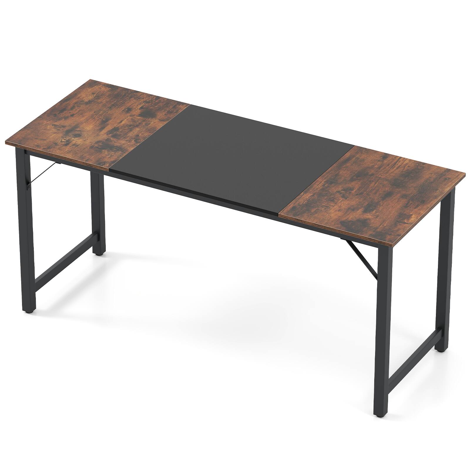 Alt View 6. Gymax - Gymax 63'' Computer Desk Modern Industrial Office Desk w/ Metal Frame & Large Executive Desk - Rustic Brown, Black.