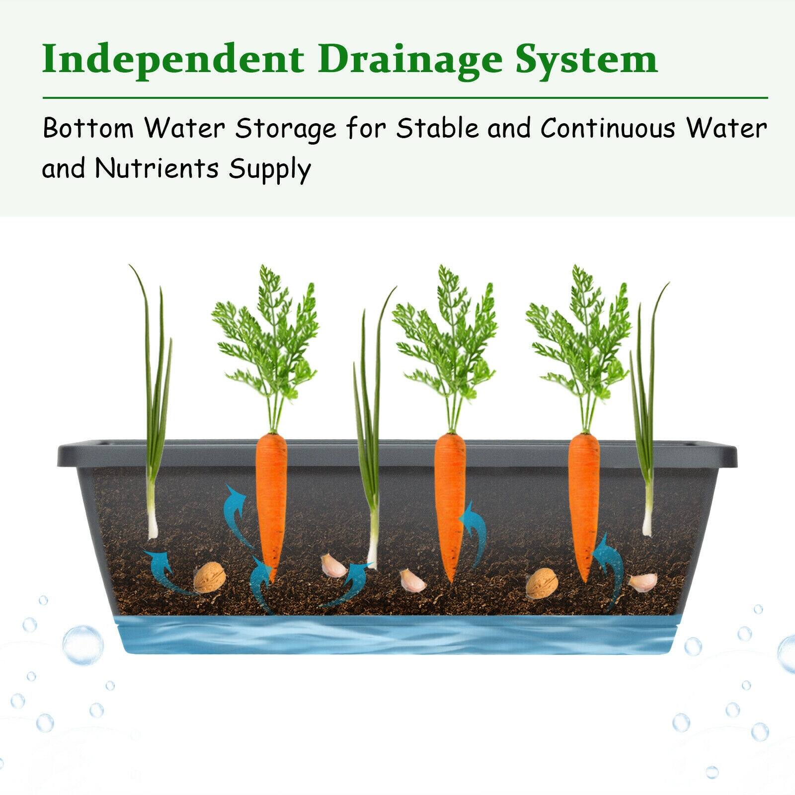 Independent Drainage System

Bottom Water Storage for Stable and Continuous Water and Nutrients Supply
