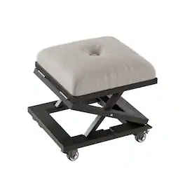 Vecelo - Rolling Ottomans with Wheels, Adjustable Foot Rest Stools, Foldable Mobile Footstool for Home and Office