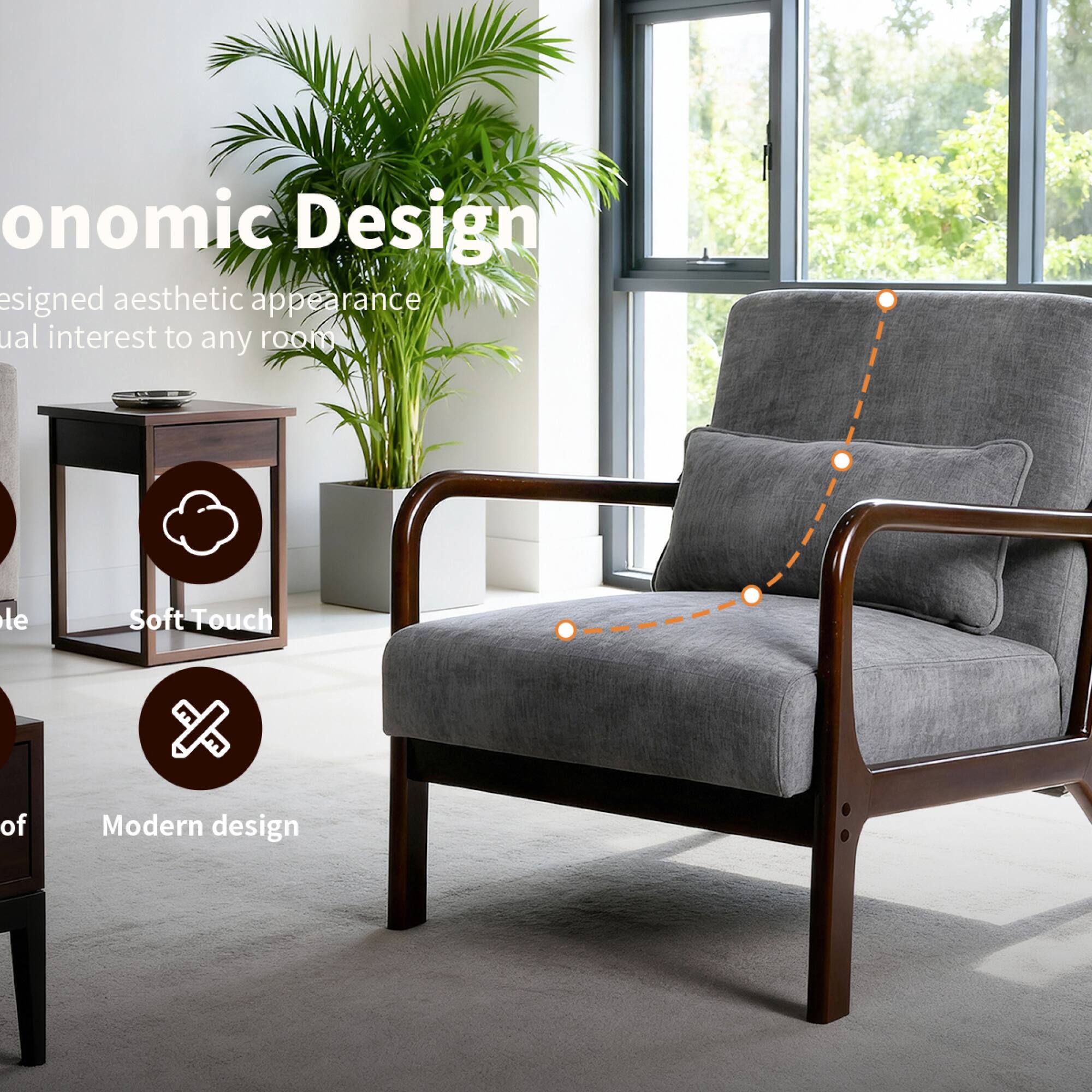 Economic Design  
Designed aesthetic appearance  
Visual interest to any room  
Soft Touch  
Modern design