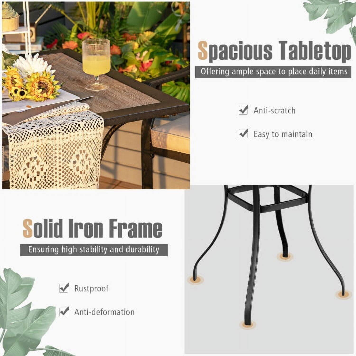 Spacious Tabletop  
Offering ample space to place daily items  
- Anti-scratch  
- Easy to maintain  

Solid Iron Frame  
Ensuring high stability and durability  
- Rustproof  
- Anti-deformation