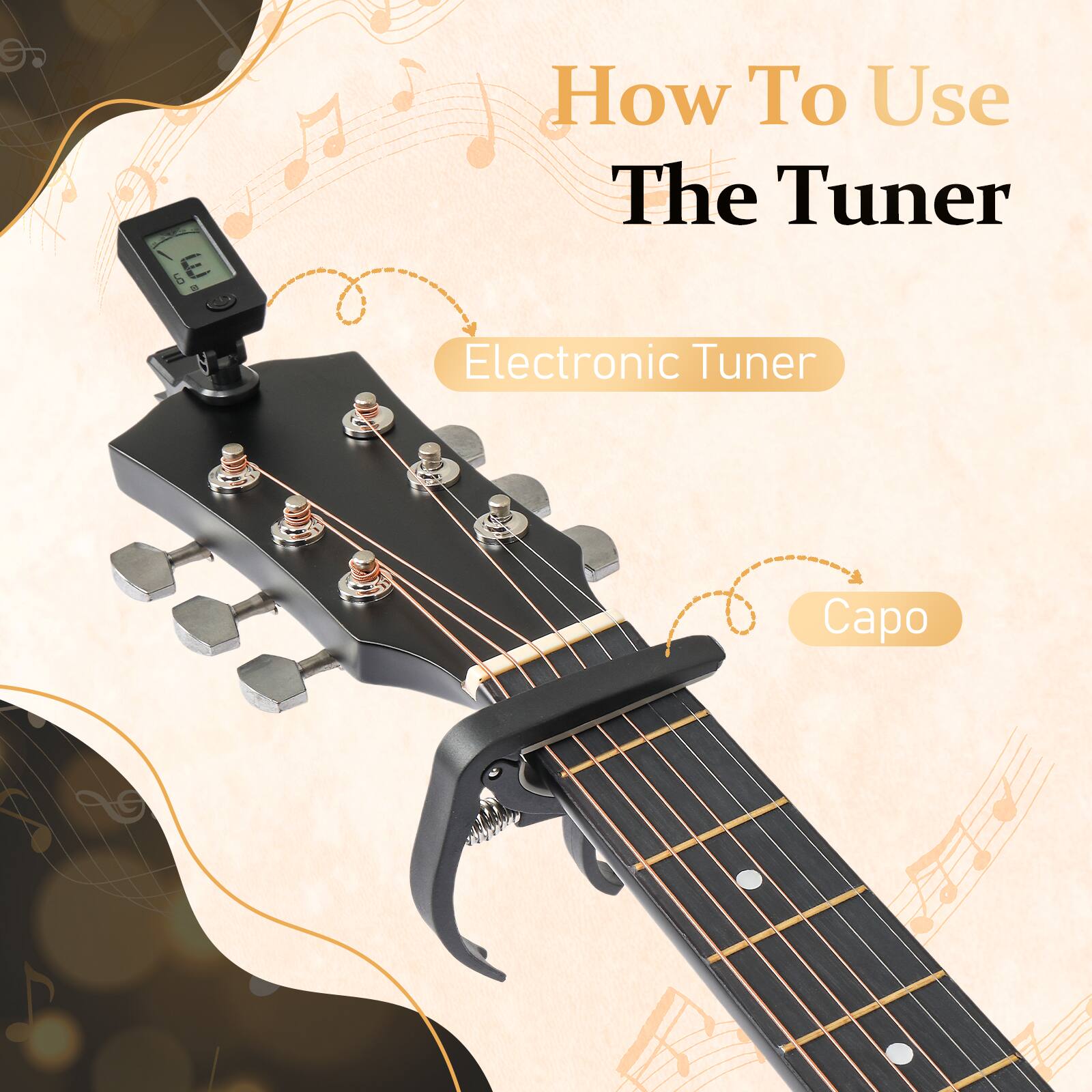 How To Use The Tuner  
Electronic Tuner  
Capo