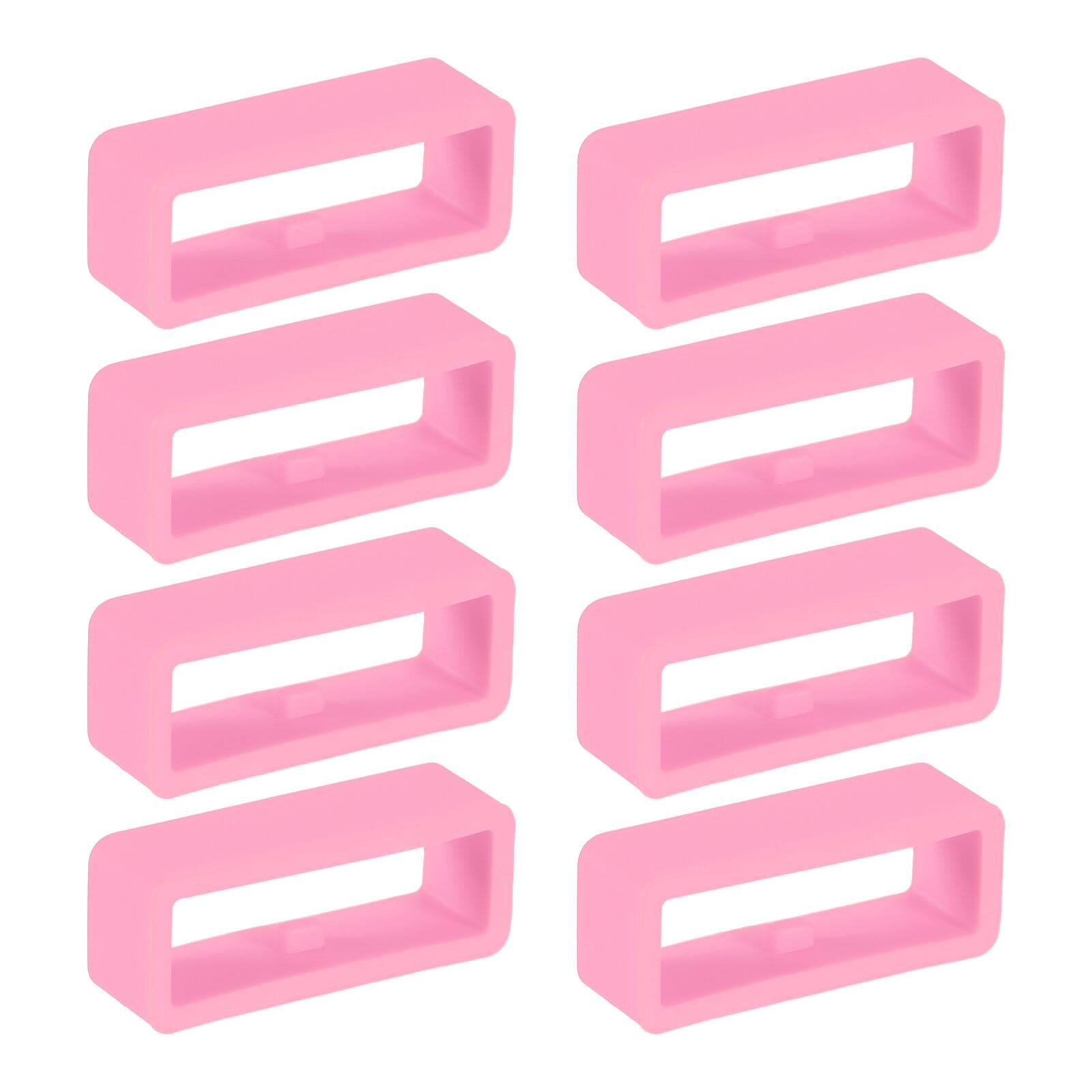 Front. Unique Bargains - Watch Band Holder Loop, 8pcs Universal Silicone Watch Replacement Band Strap Keeper Parts for Smart Sport (22mm) - Pink.