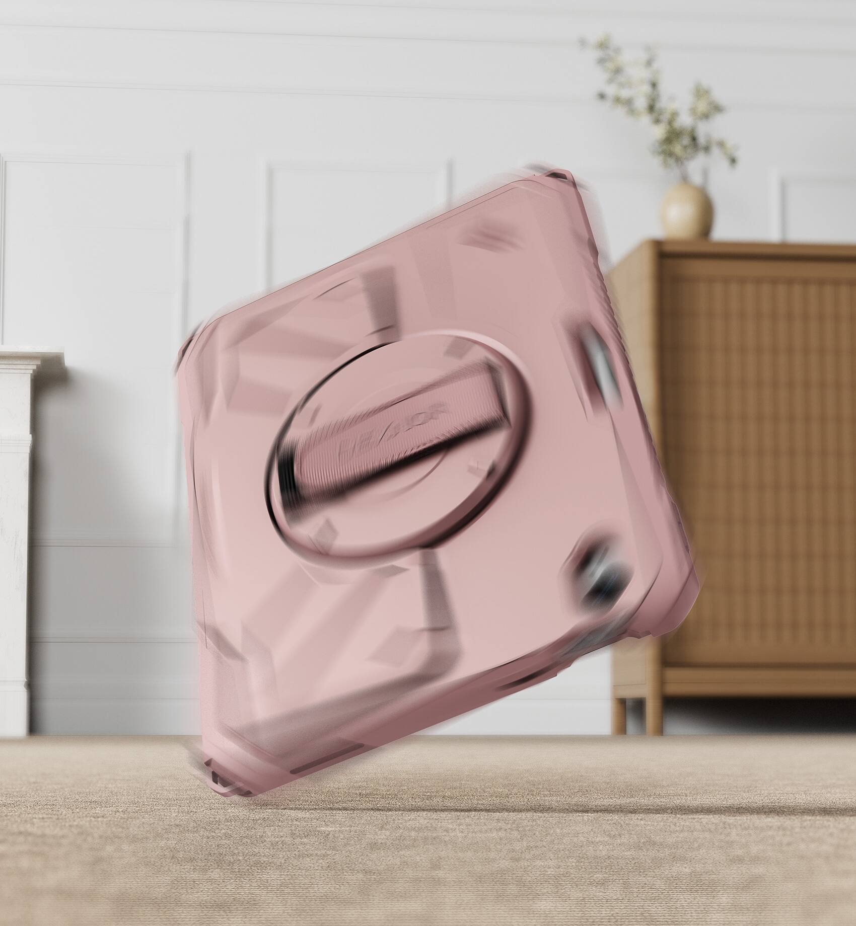 Alt View 2. Dexnor - Shockproof Case for iPad A16 11th/10th Gen 2025/2022 with 360° Rotating Hand Strap & Screen Protector Full-Body Cover - Peony Pink.