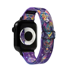 Front. ZOX - Enlightened Cat NFC Smartwatch Band, 22mm - Purple.