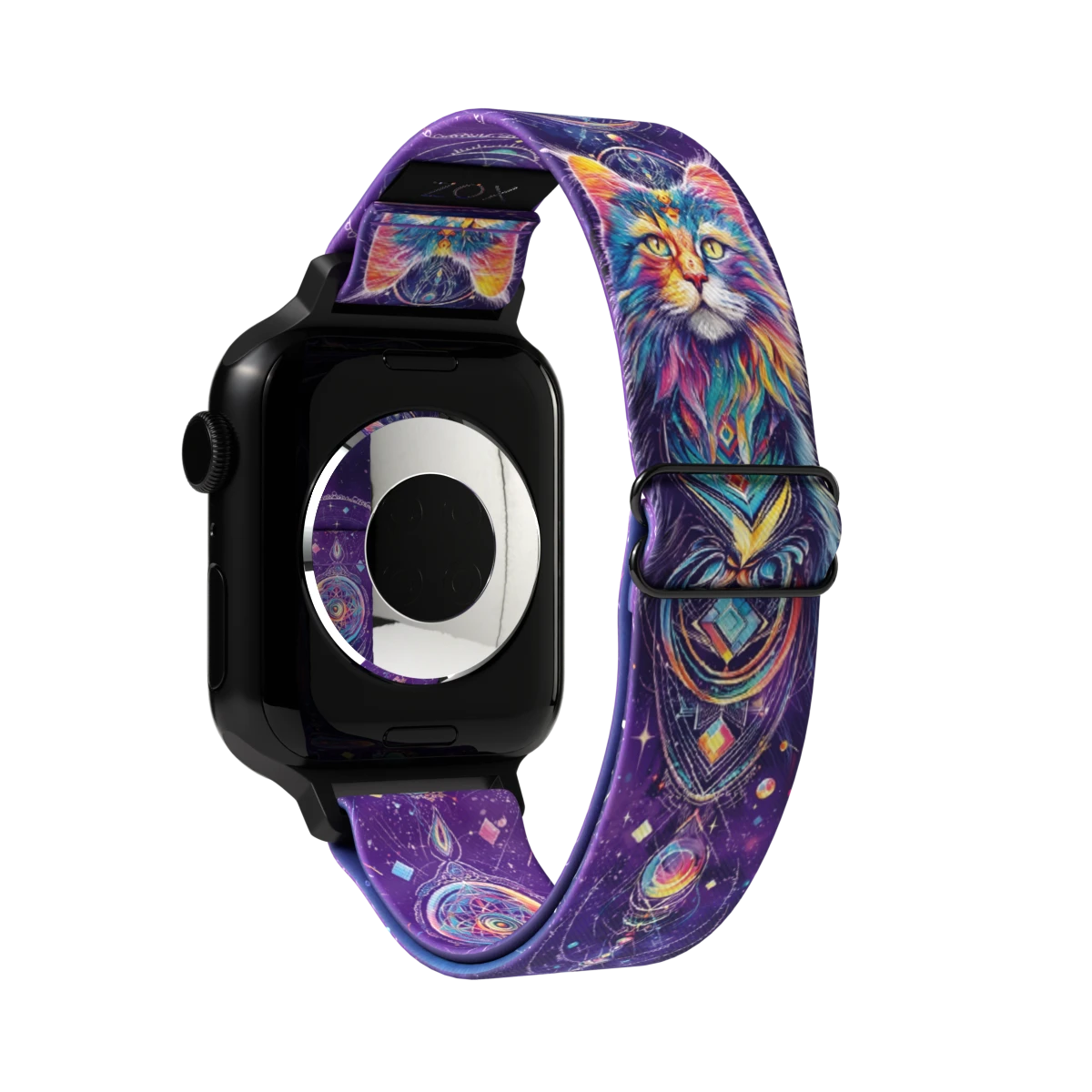 Front. ZOX - Enlightened Cat NFC Smartwatch Band, 22mm - Purple.