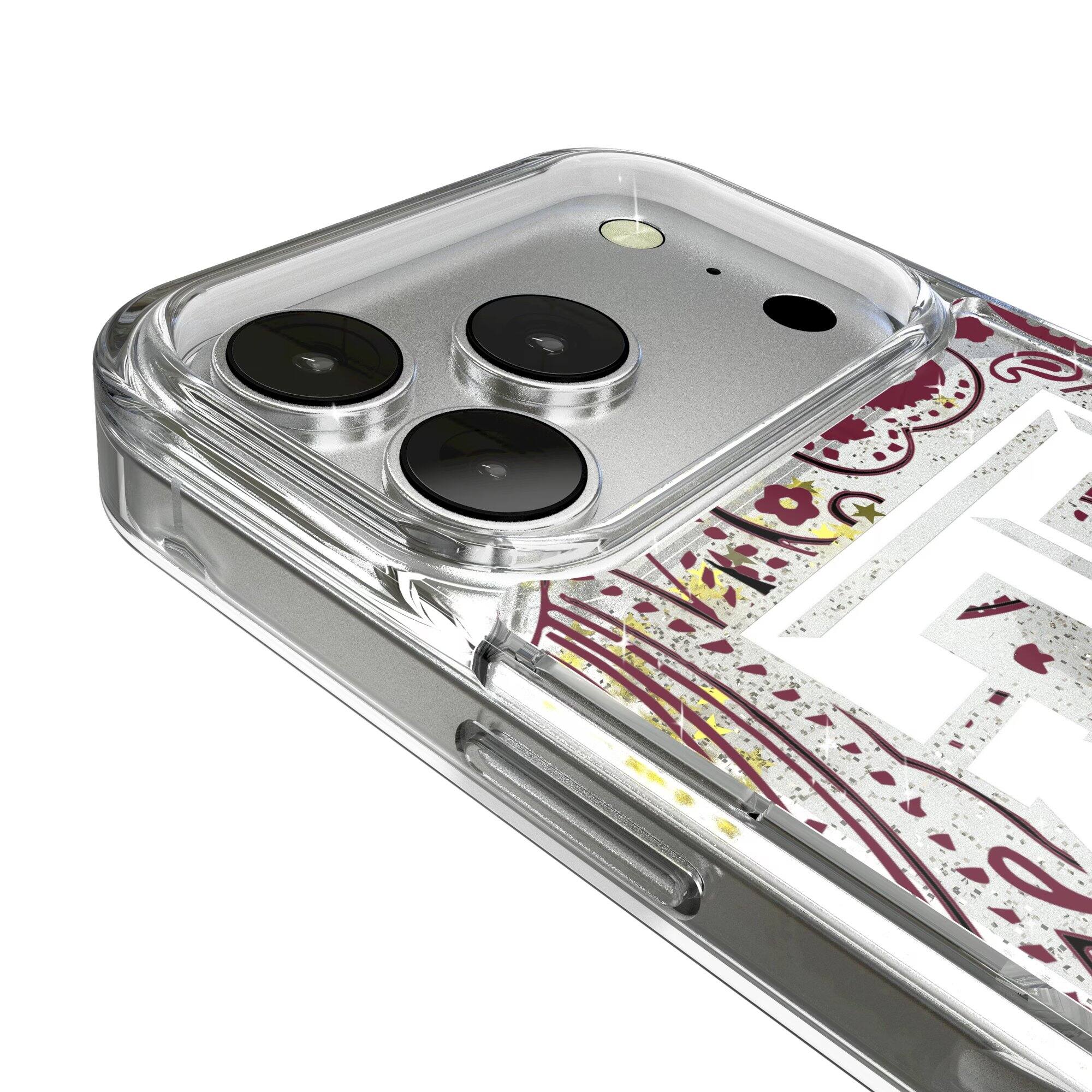 Alt View 2. Keyscaper - Texas A&M Aggies iPhone Glitter Paisley Design Case - 14 Pro Max - Multicolor.