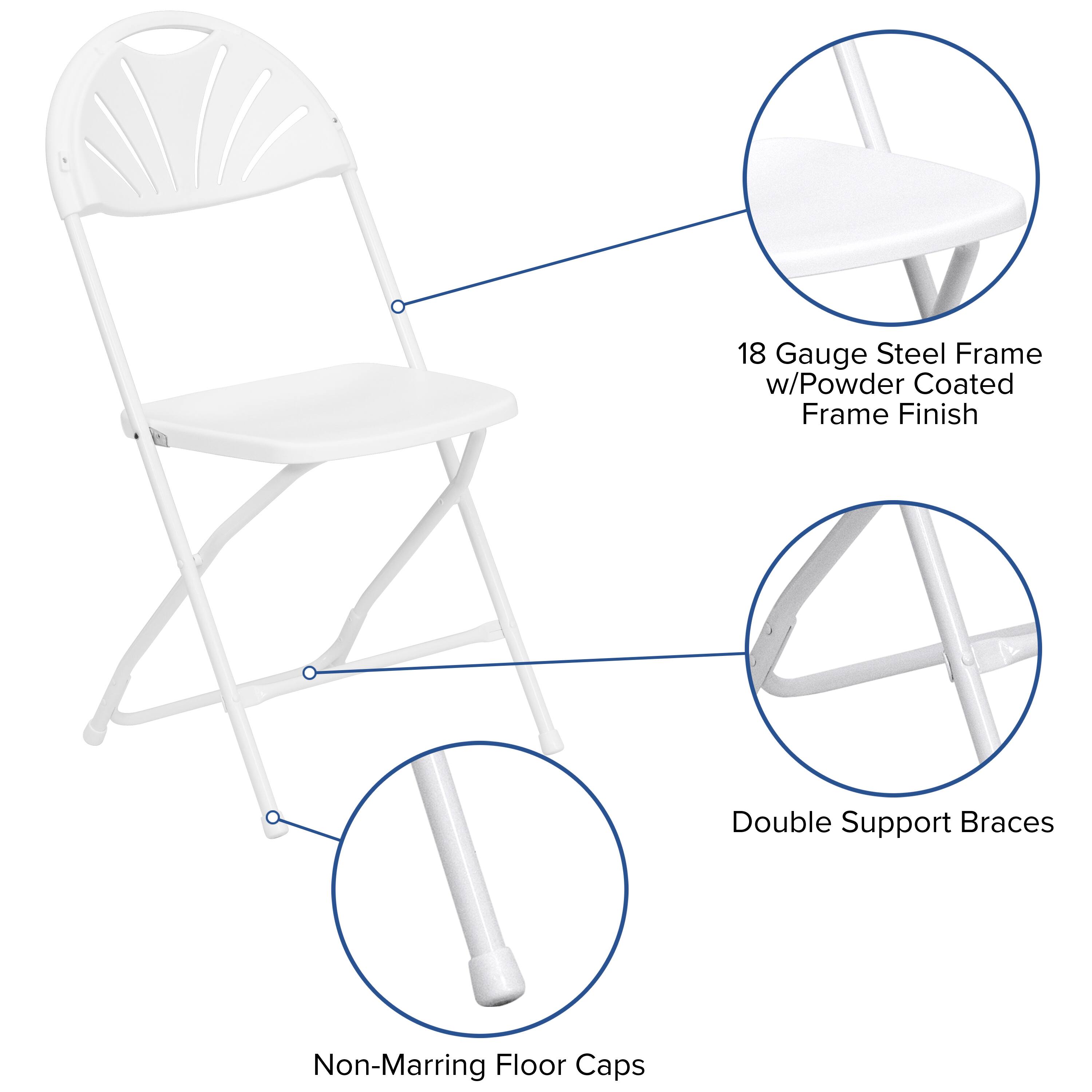 18 Gauge Steel Frame w/Powder Coated Frame Finish  
Double Support Braces  
Non-Marring Floor Caps