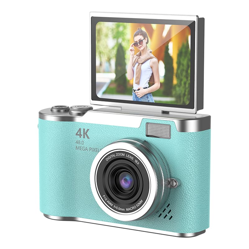 Cluzine - 4K Flip Screen Digital Camera, 48MP Selfie Camera with LED Fill Light
