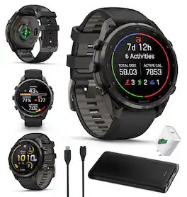Garmin - Fenix 9 Pro inReach 47mm Carbon Gray GPS Smartwatch Bundle - Carbon Gray - (2025)