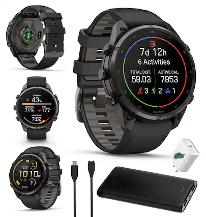 FNIX 9 FRO AMREACH DAPPHIRE BTANIUM
50
60 2 7d 12h 6 Activities
STAMINA 43%
TOTAL DIST. ACTIVE CAL. 58.03 7853 40 3 2 1
20
POTENTIAL BPM 71% 177 HARD ZONE 7:02
GARMIN
GARMIN
5
6%
R FNIX 15.0k H 100% 1010 88 :
3.4k