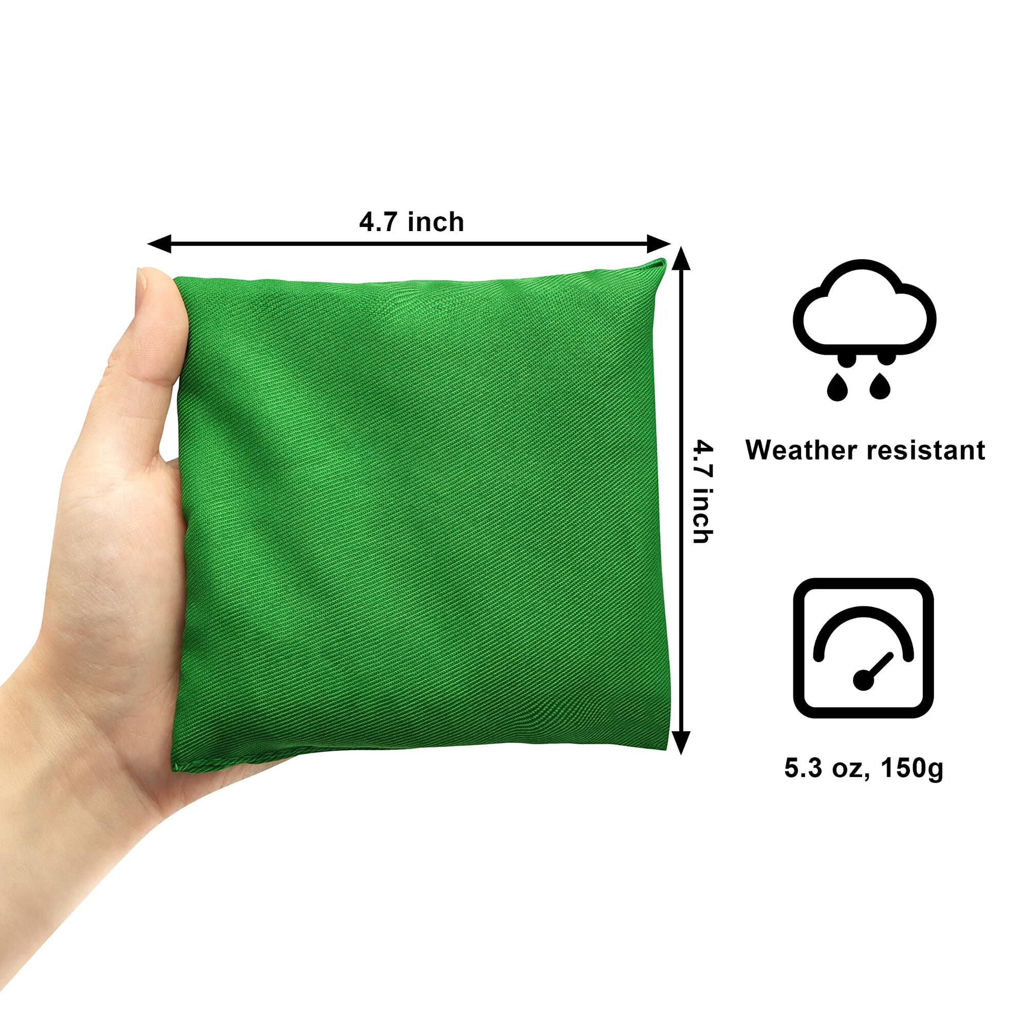 4.7 inch x 4.7 inch, 5.3 oz, 150g, Weather resistant