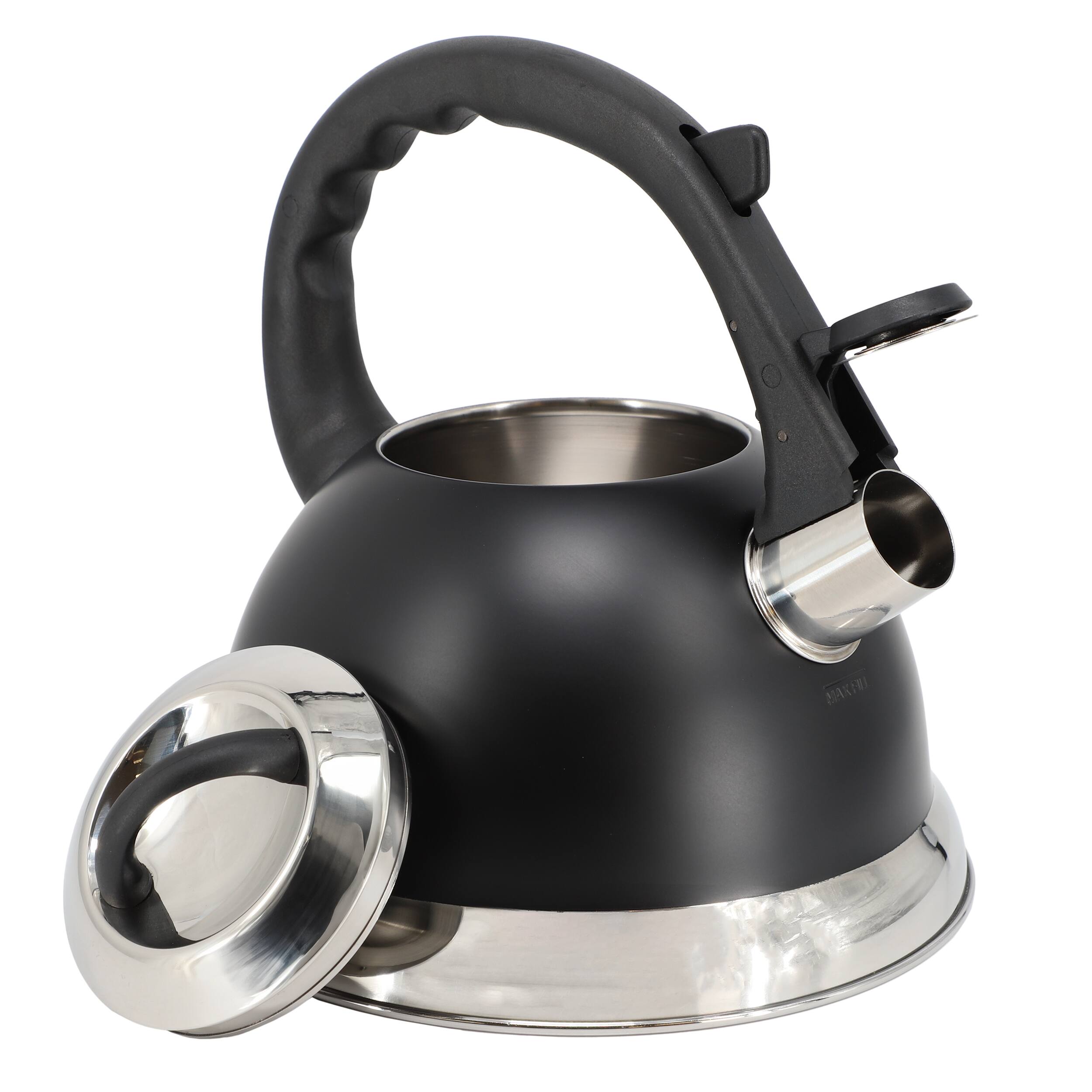 Alt View 1. Mr. Coffee - Mr. Coffee Clarefield 2.4 Quart Stainless Steel Whistling Tea Kettle in Black - Black.