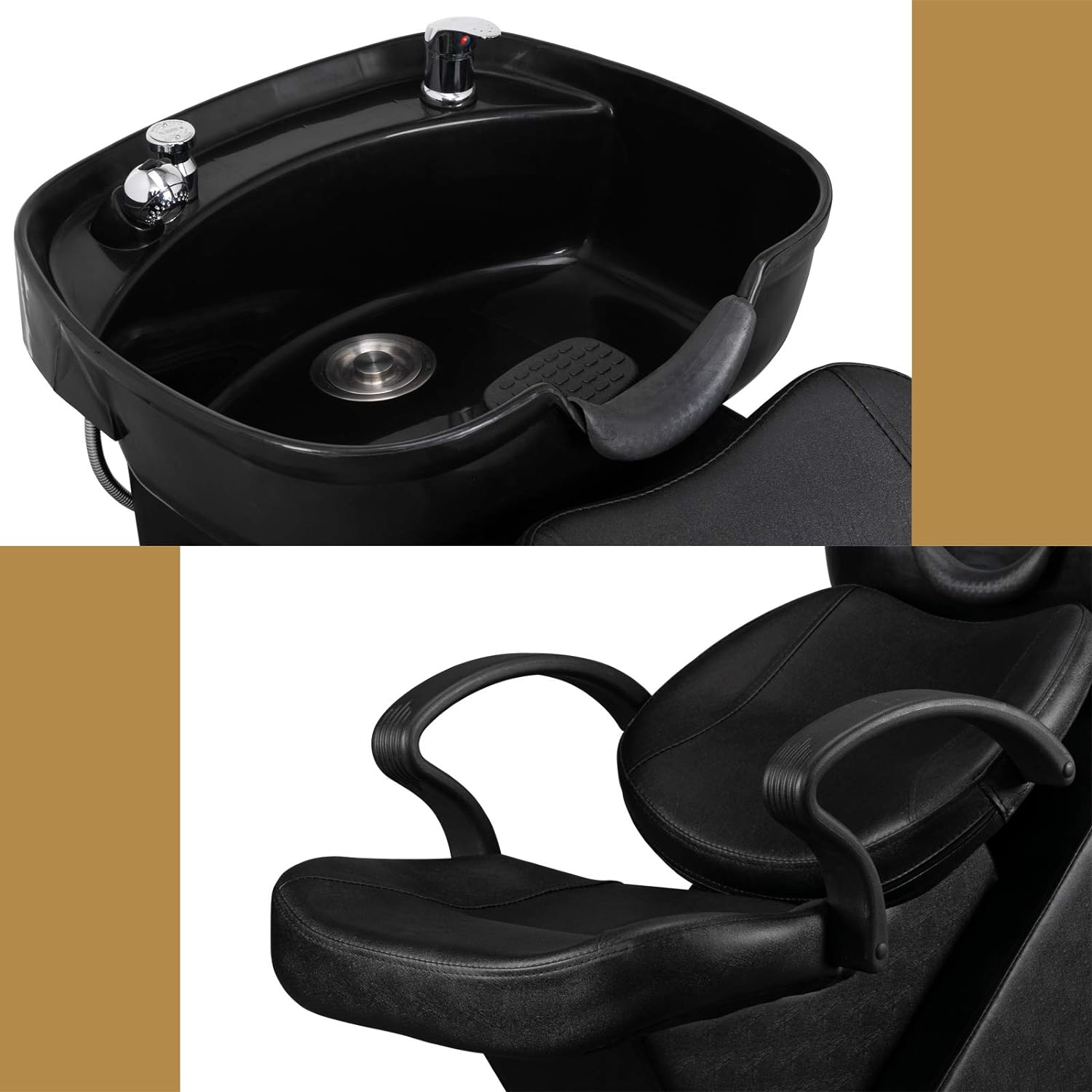 Alt View 2. Winado - Shampoo Bowl for Salon,Barber Backwash Chair Unit Station Hair Washing Equipment - Black.