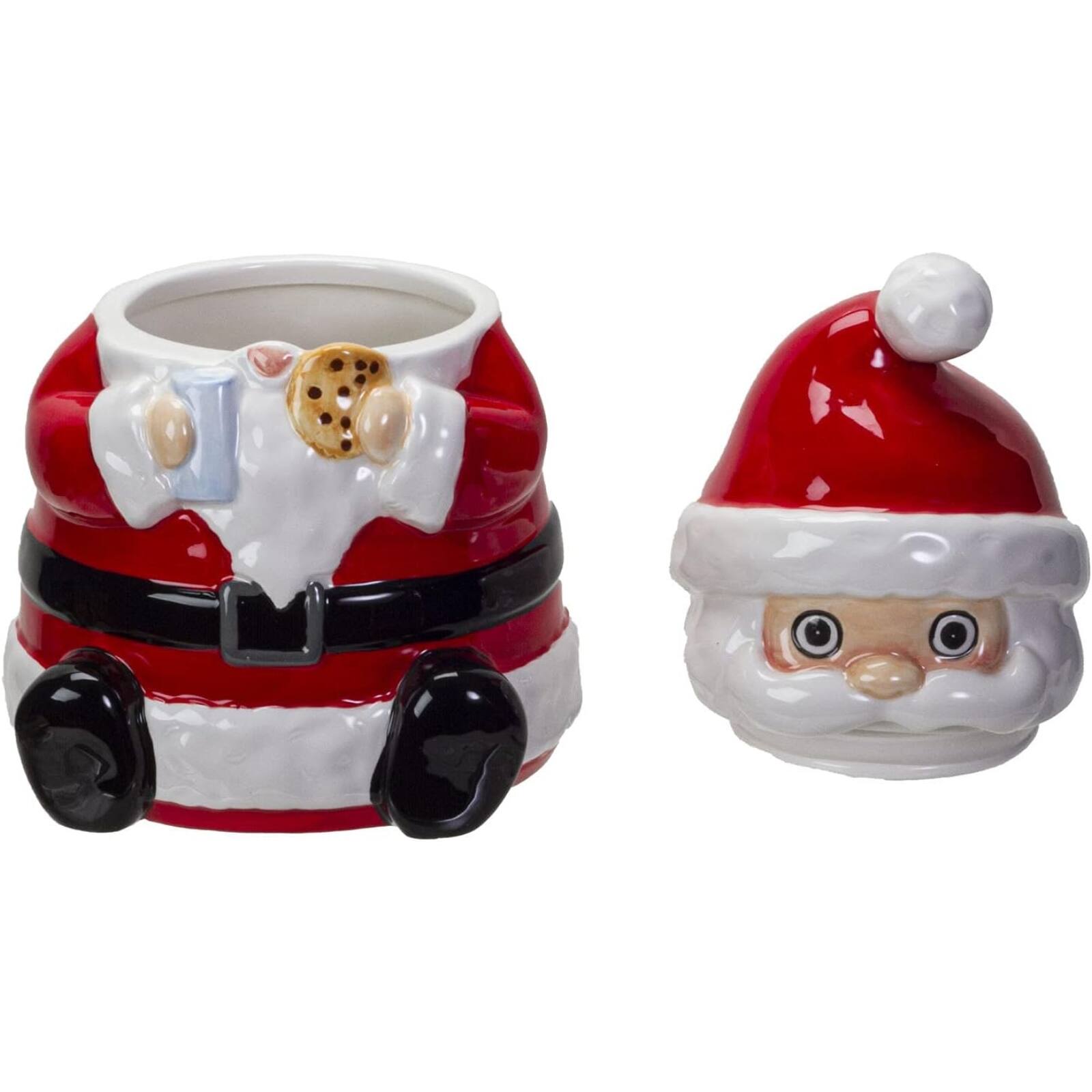 Angle. Pacific Trading - Santa Claus Ceramic Cookie Jar 10 inch - Multicolor.