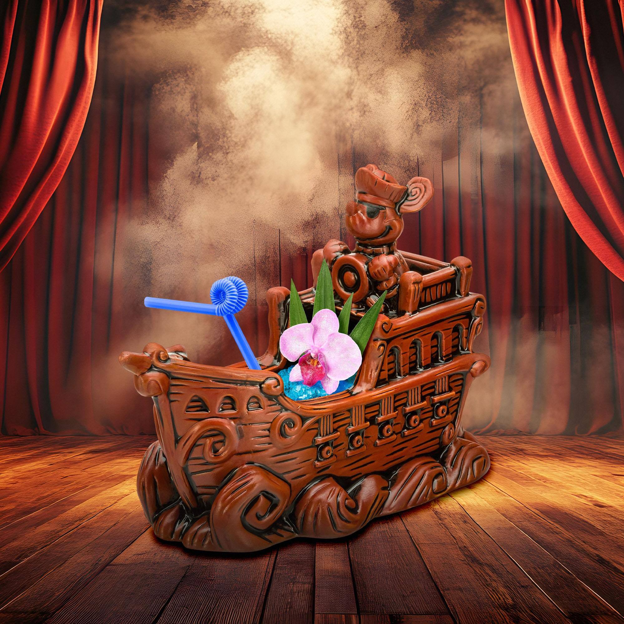 Alt View 6. Disney - Geeki Tikis Disney Mickey Mouse's Pirate Ship 18-Ounce Ceramic Mug | LE 500 - Brown.