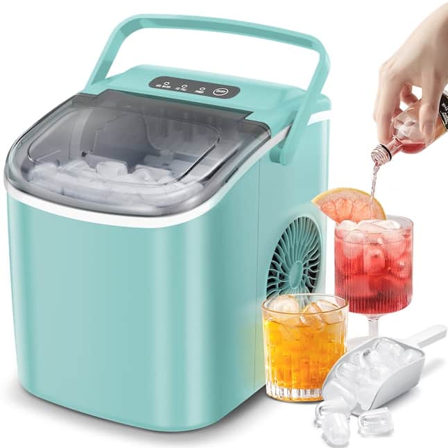 Electactic - 26-lb Ice Per day Portable/Countertop Bullet Ice Maker ( - Green