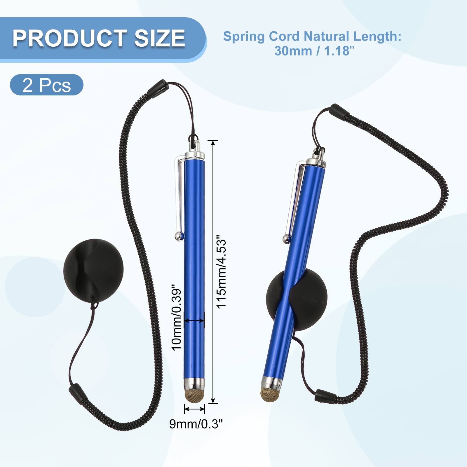 PRODUCT SIZE  
Spring Cord Natural Length: 30mm / 1.18"  
2 Pcs  
10mm/0.39"  
115mm/4.53"  
9mm/0.3"