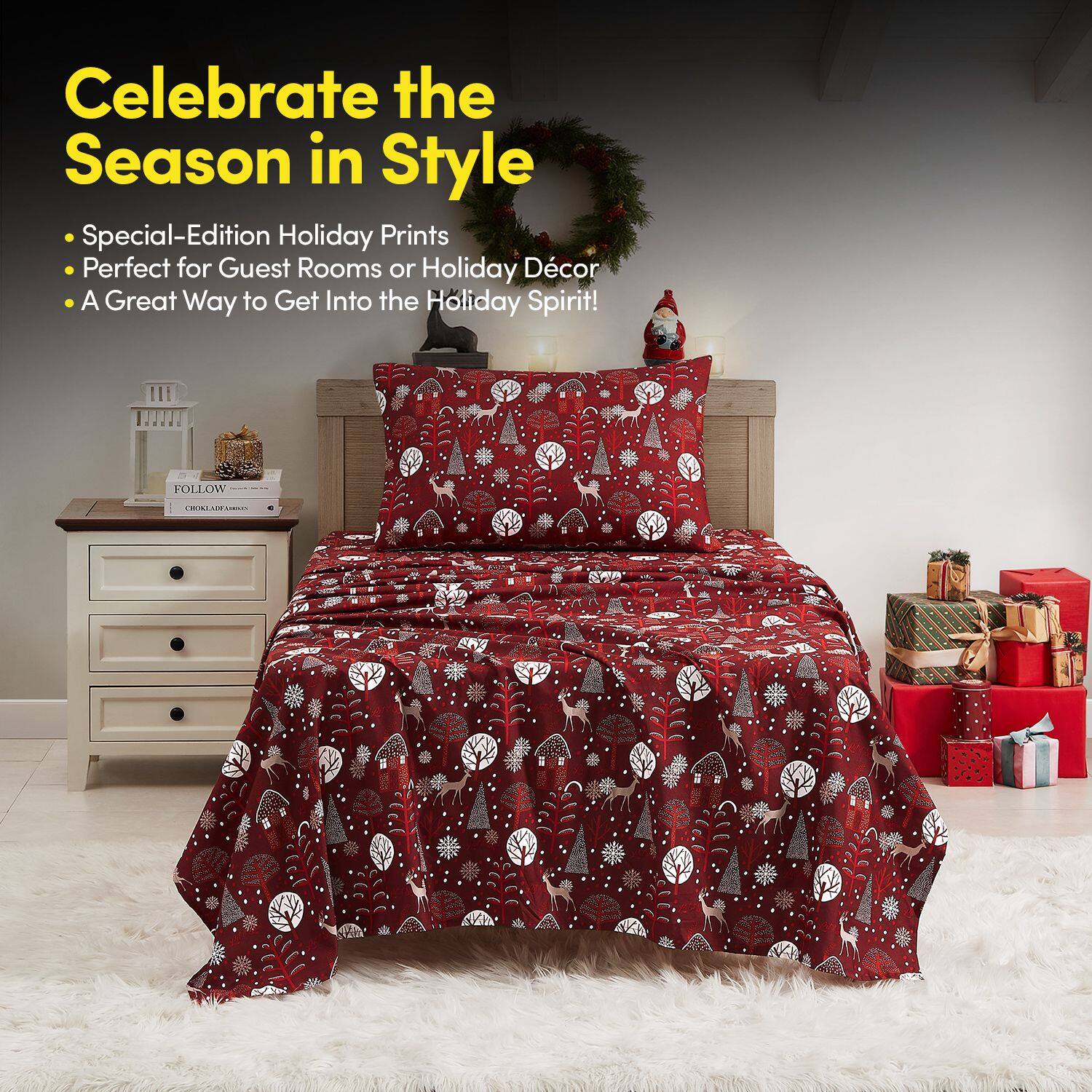 Celebrate the Season in Style

- Special-Edition Holiday Prints
- Perfect for Guest Rooms or Holiday Décor
- A Great Way to Get Into the Holiday Spirit!

FOLLOW COOML
CHRISTMAS