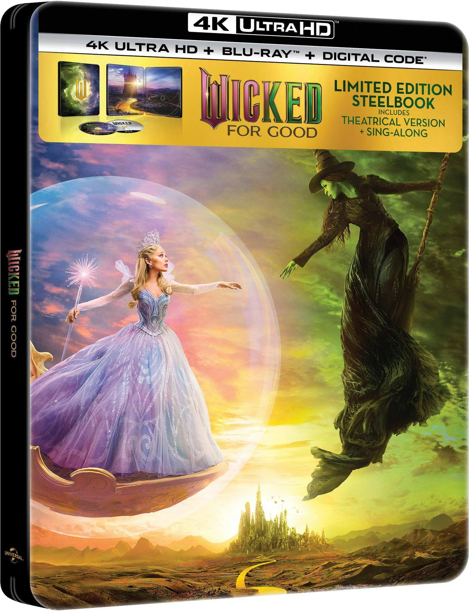 Angle. Wicked: For Good (Limited Edition 4K Ultra HD Steelbook + Blu-ray + Digital) [UHD].