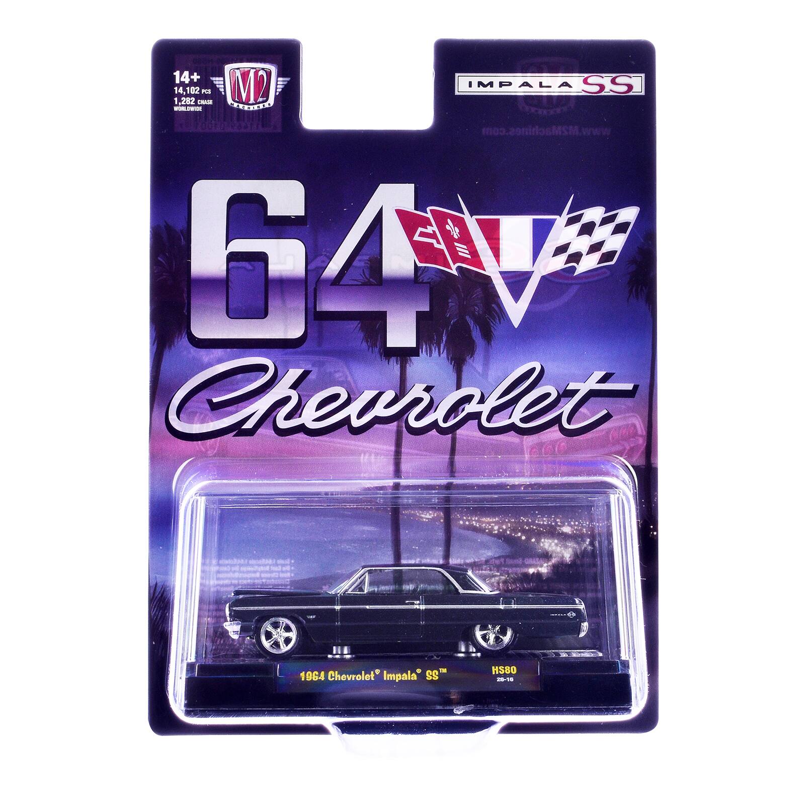 14+ IMPALA SS 14, 4,102 PCS 1,282 CHASE WORLDWIDE MACHINES www.M2Machines.com 6ASHIPAS Chevrolet

1964 Chevrolet Impala SS

H$80 28-16